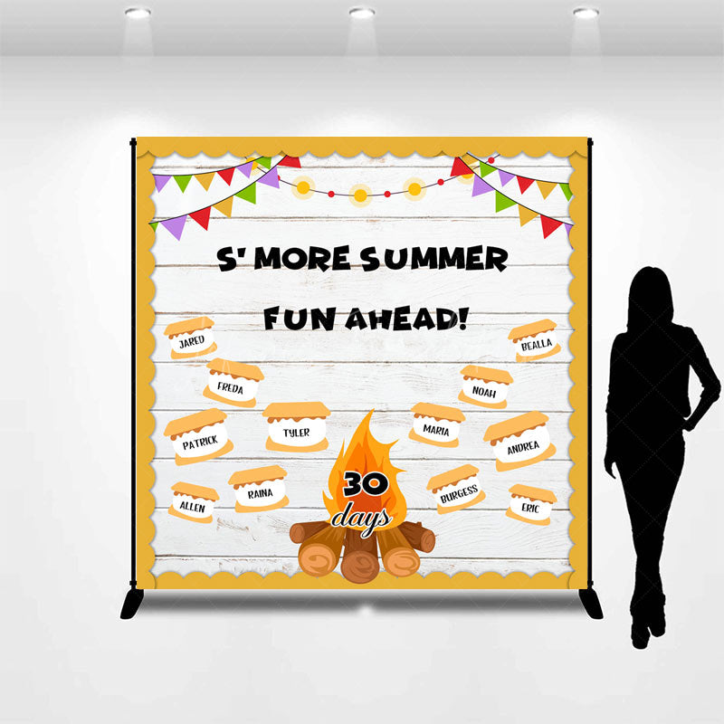 Lofaris Custom More Summer Fun Ahead 30 Days Wooden Backdrop