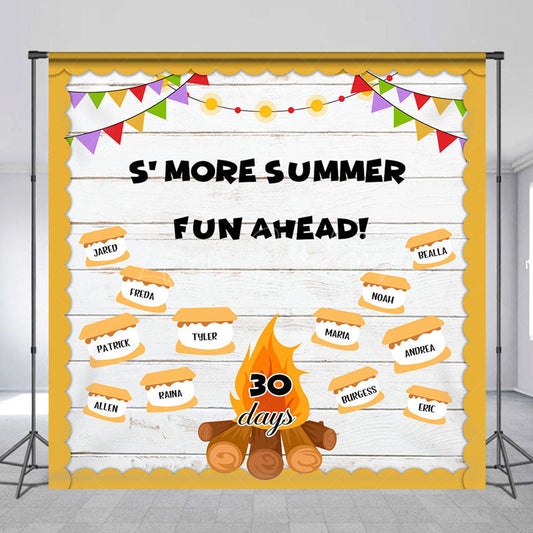 Lofaris Custom More Summer Fun Ahead 30 Days Wooden Backdrop