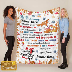 Lofaris Custom Name Baby 1st Christmas Blanket Xmas Gift