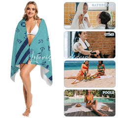 Lofaris Custom Name Best Dad Love Fathers Day Beach Towel