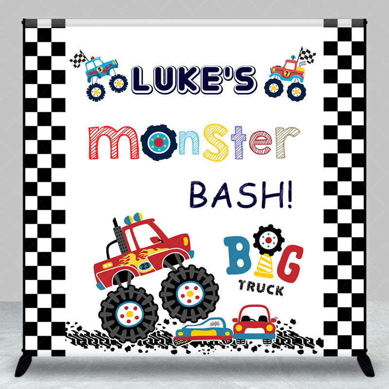 Lofaris Custom Name Big Truck Monster Bash Birthday Backdrop