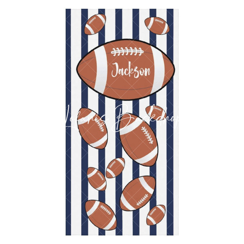 Lofaris Custom Name Black White Stripe Rugby Men Beach Towel