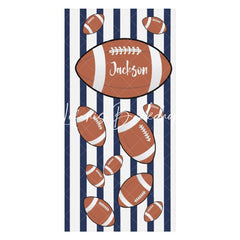 Lofaris Custom Name Black White Stripe Rugby Men Beach Towel