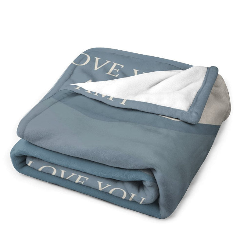Lofaris Custom Name Blue Sun Painting Gift Warm Blanket