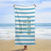 Lofaris Custom Name Blue White Stripe Beach Towel For Men
