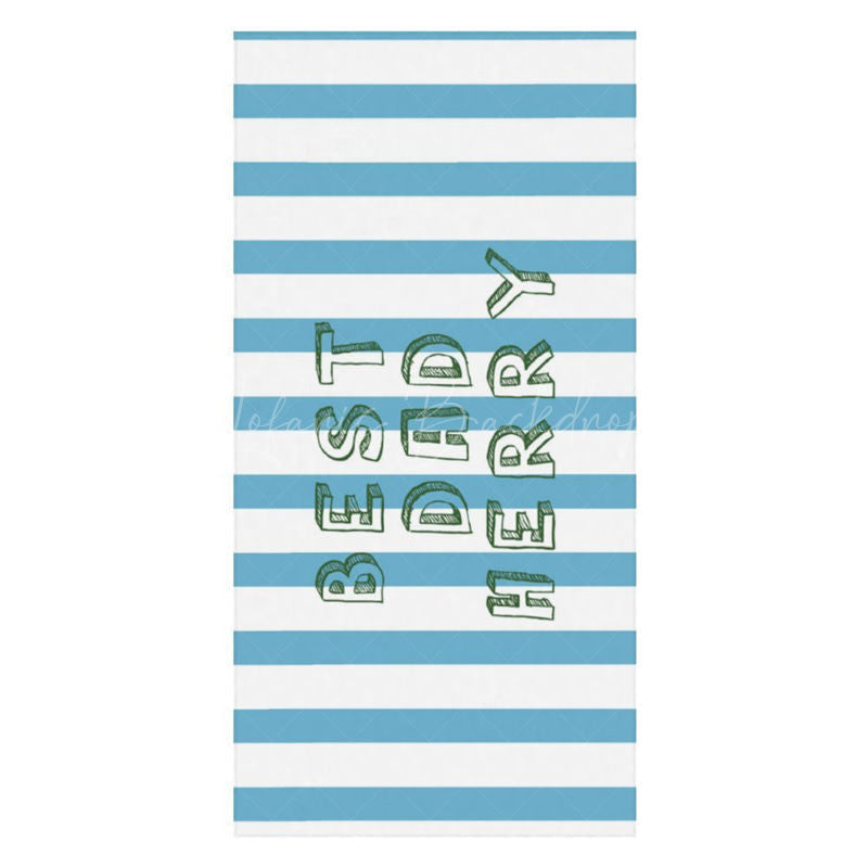 Lofaris Custom Name Blue White Stripe Beach Towel For Men
