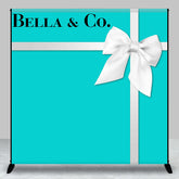 Lofaris Custom Name Bow Tiffany Blue Birthday Backdrop