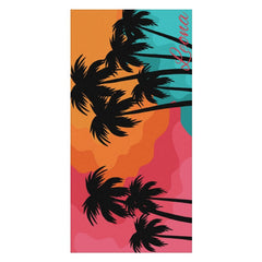 Lofaris Custom Name Coconut Tree Summer Sunset Beach Towel