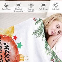 Lofaris Custom Name Colorful Bauble Plants Christmas Blanket