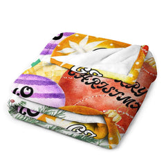 Lofaris Custom Name Colorful Bauble Plants Christmas Blanket