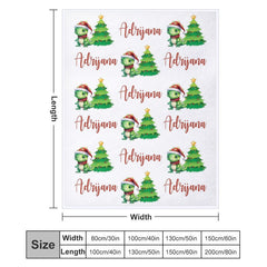 Lofaris Custom Name Dinosaur Pine Tree Christmas Blanket