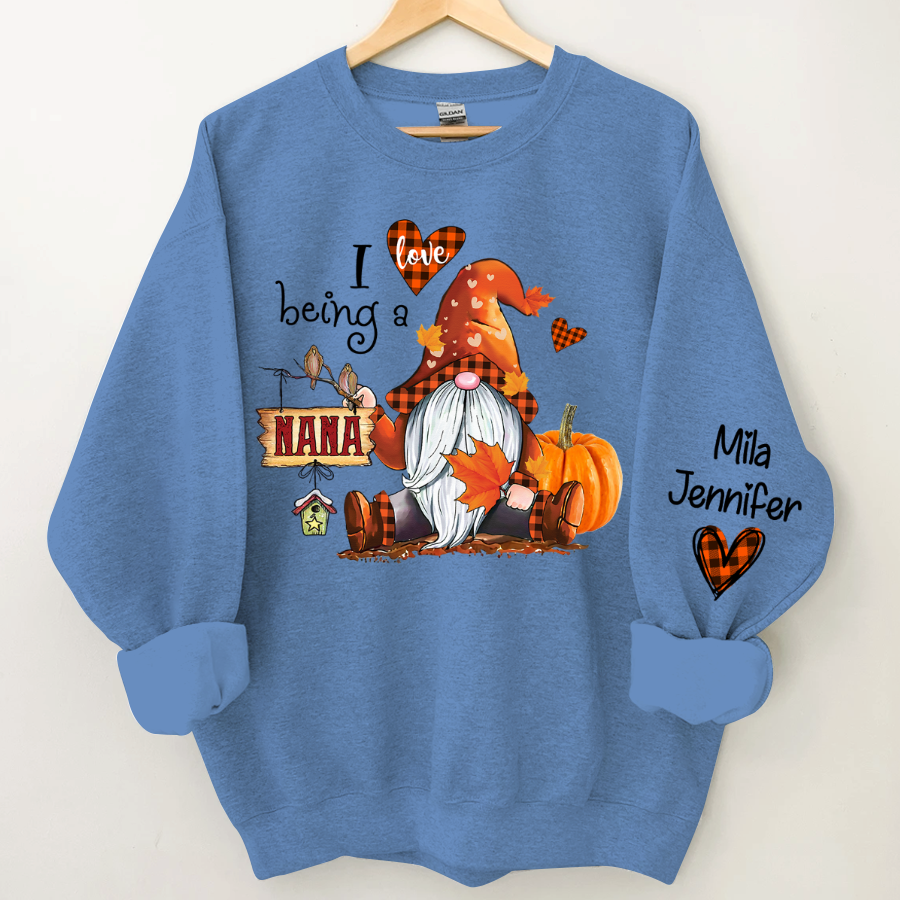 Lofaris I love being Nana Fall Gnome With Kids CTH01 Sweatshirt