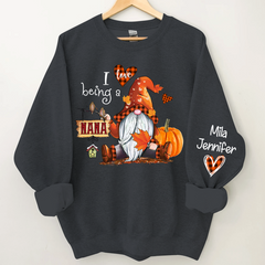 Lofaris I love being Nana Fall Gnome With Kids CTH01 Sweatshirt