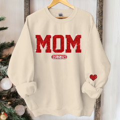 Lofaris Custom Name Glitter Mom Est And Kids Sweatshirt