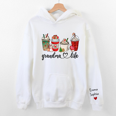 Lofaris Custom Name Grandma Life And Kids Christmas Hoodie