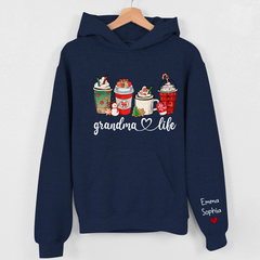 Lofaris Custom Name Grandma Life And Kids Christmas Hoodie