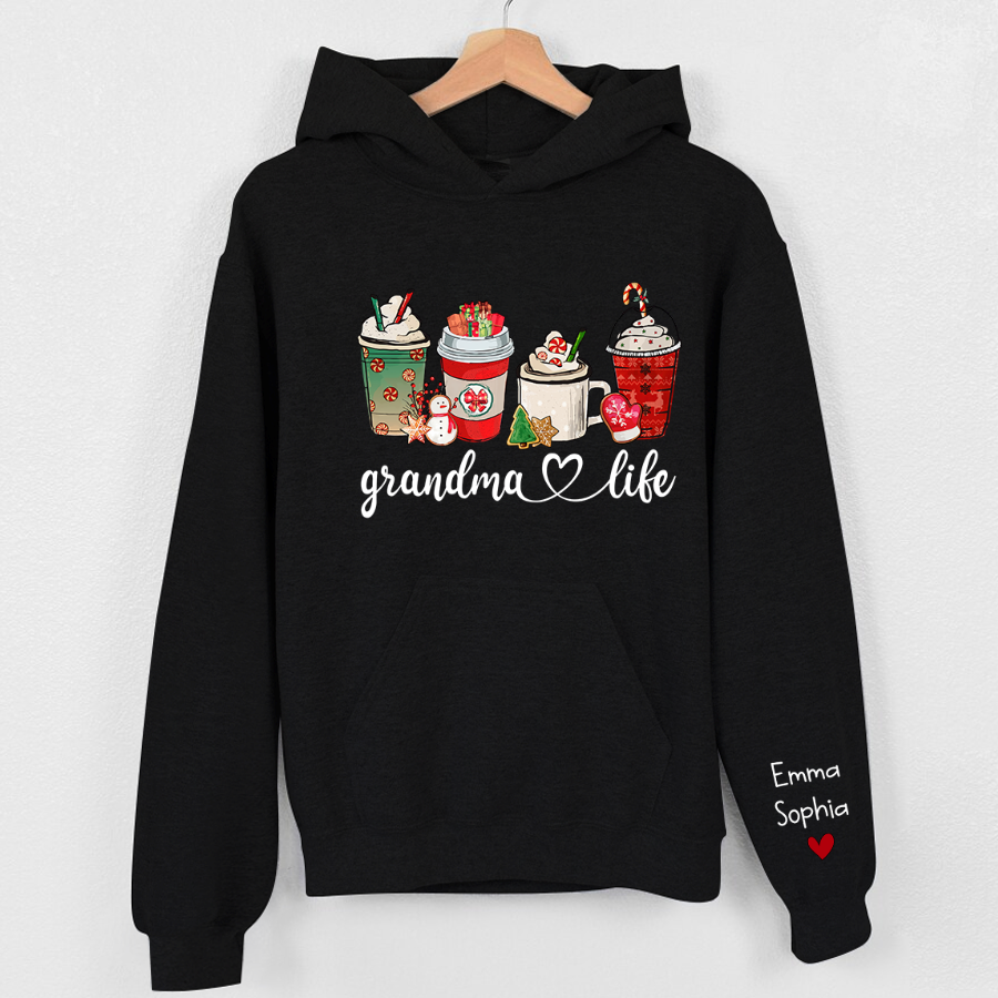 Lofaris Custom Name Grandma Life And Kids Christmas Hoodie
