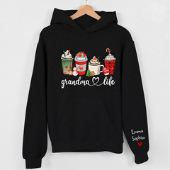 Lofaris Custom Name Grandma Life And Kids Christmas Hoodie