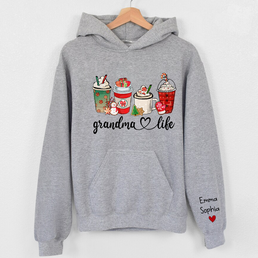 Lofaris Custom Name Grandma Life And Kids Christmas Hoodie
