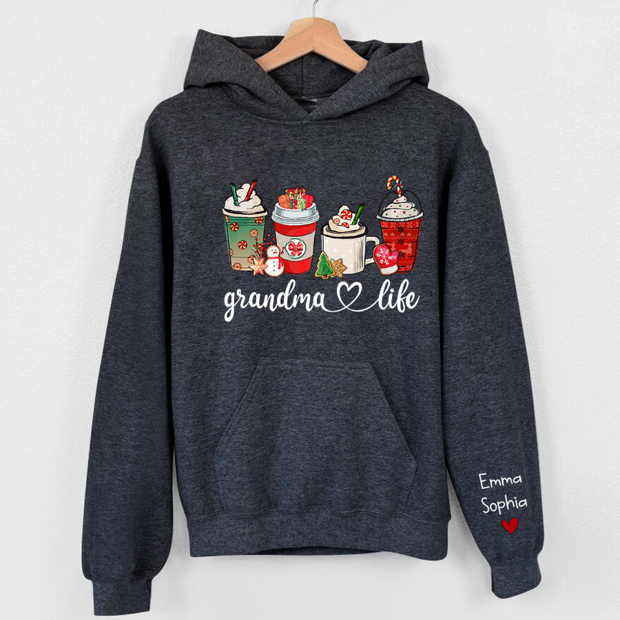 Lofaris Custom Name Grandma Life And Kids Christmas Hoodie