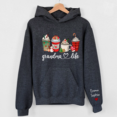 Lofaris Custom Name Grandma Life And Kids Christmas Hoodie