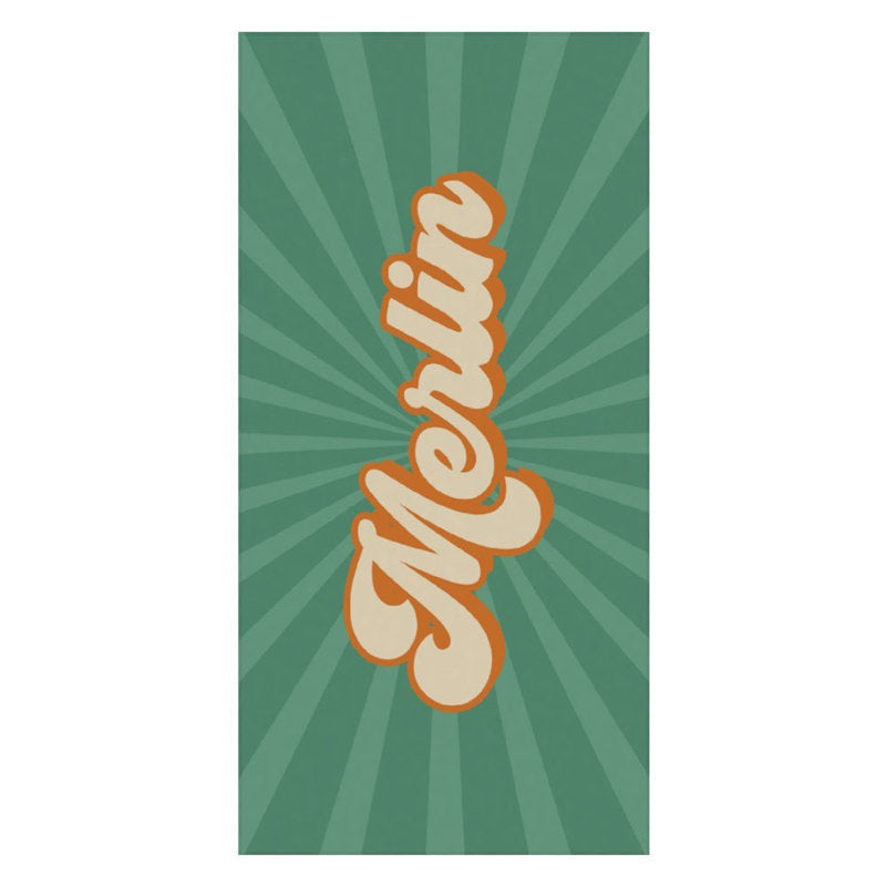 Lofaris Custom Name Green Stripe Summer Beach Towel for Gifts