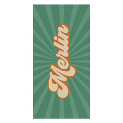 Lofaris Custom Name Green Stripe Summer Beach Towel for Gifts