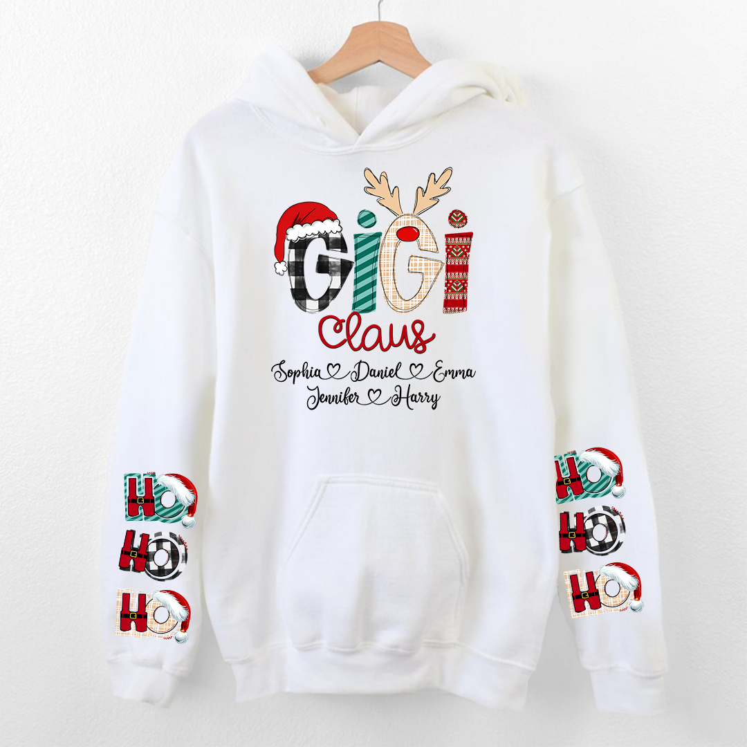 Lofaris Custom Name Hoho Gigi Claus Christmas Gift Hoodie