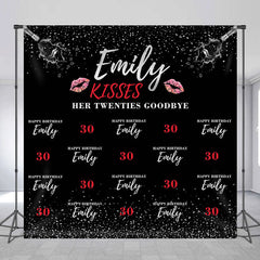 Lofaris Custom Name Kisses Twenties Goodbye 30th Birthday Backdrop