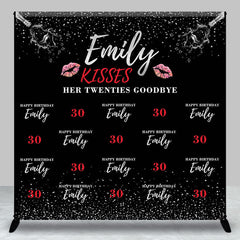 Lofaris Custom Name Kisses Twenties Goodbye 30th Birthday Backdrop
