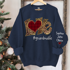 Lofaris Custom Name Love Grandmalife Leopard Sweatshirt