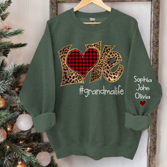 Lofaris Custom Name Love Grandmalife Leopard Sweatshirt