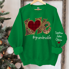 Lofaris Custom Name Love Grandmalife Leopard Sweatshirt
