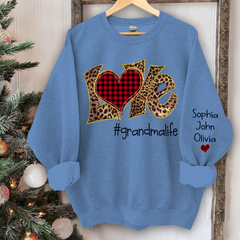 Lofaris Custom Name Love Grandmalife Leopard Sweatshirt