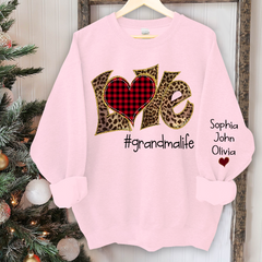Lofaris Custom Name Love Grandmalife Leopard Sweatshirt