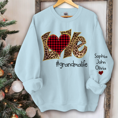 Lofaris Custom Name Love Grandmalife Leopard Sweatshirt