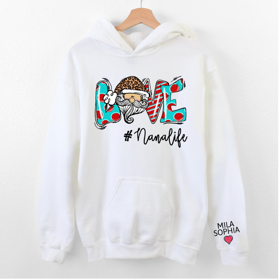 Lofaris Custom Name Love Nana Life Leopard Chrismtas Hoodie