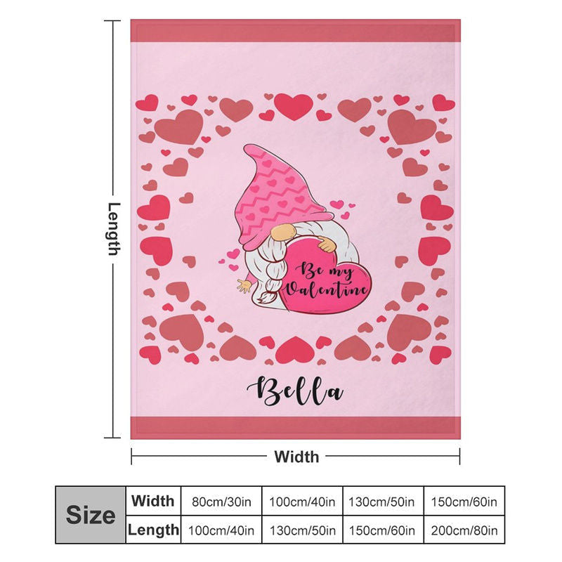 Lofaris Custom Name Lovely Elf Hearts Valentines Day Blanket
