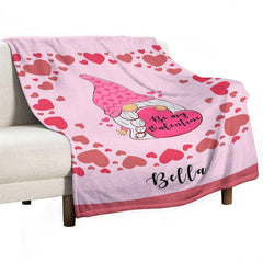 Lofaris Custom Name Lovely Elf Hearts Valentines Day Blanket