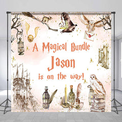 Lofaris Custom Name Magical Hogwarts Baby Shower Backdrop