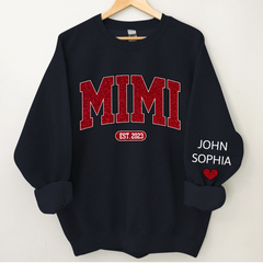 Lofaris Custom Name Mimi Grandma And Kids Glitter Sweatshirt