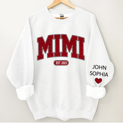 Lofaris Custom Name Mimi Grandma And Kids Glitter Sweatshirt