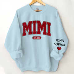 Lofaris Custom Name Mimi Grandma And Kids Glitter Sweatshirt