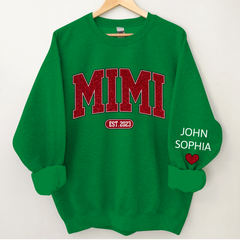 Lofaris Custom Name Mimi Grandma And Kids Glitter Sweatshirt