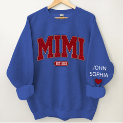 Lofaris Custom Name Mimi Grandma And Kids Glitter Sweatshirt