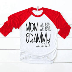 Lofaris Custom Name Mom Grammy Black Letter Baseball Shirt