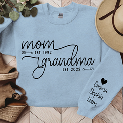Lofaris Custom Name Mom Grandma Est Black Letters Sweatshirt