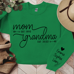 Lofaris Custom Name Mom Grandma Est Black Letters Sweatshirt