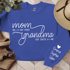 Lofaris Custom Name Mom Grandma Est Black Letters Sweatshirt