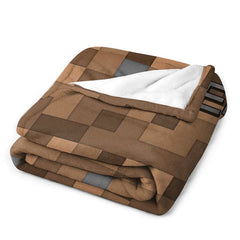 Lofaris Custom Name Mosaic Brown Block Game Gift Blanket
